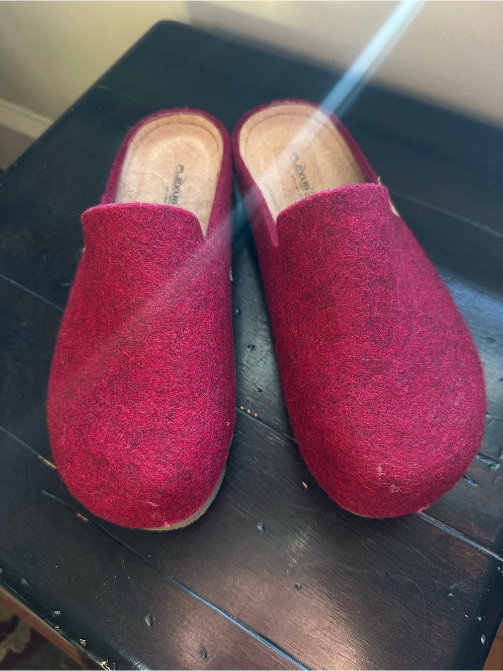 Flexus by Spring Step Cloggish Wool Felt Platform Clogs Slippers Red 38 US 7.5 - Picture 2 of 9